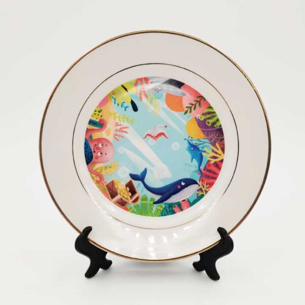 8 "plate with gold rim - Image 5
