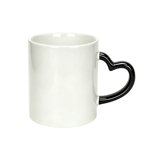 11oz White Mug With Color Heart Handle - Image 4