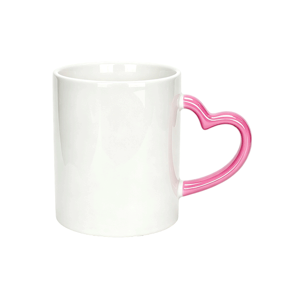 11oz White Mug With Color Heart Handle - Image 5