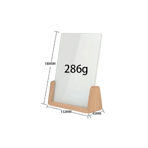 Sublimation Blank Glass Photo FrameWith U-shape Wooden Stand - Image 2