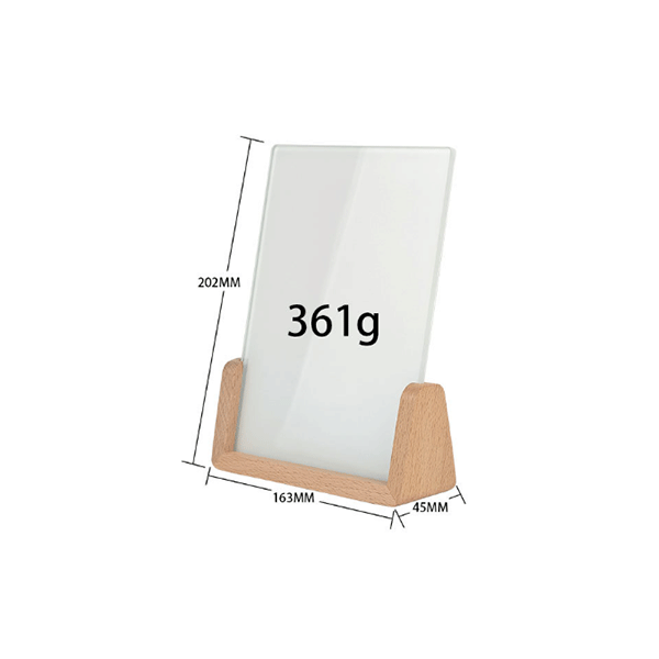 Sublimation Blank Glass Photo FrameWith U-shape Wooden Stand - Image 2